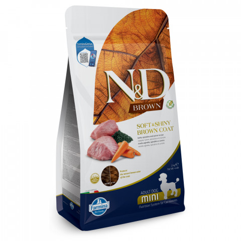 FARMINA N&D Brown Dog Lamb, Spirulina&Carrot Adult Mini - Trockenfutter für Hunde - 2 kg - Fotogalerie 13