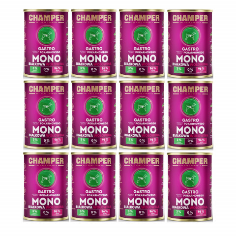 CHAMPER Gastro Monoprotein Rind – Nassfutter für Hunde – 12×400 g - Fotogalerie 1