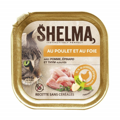 SHELMA Chicken and liver pate - nassfutter für Katzen - 24x100g - Fotogalerie 2
