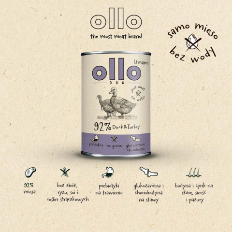 OLLO Umami Duck and turkey - Nassfutter für Hunde - 850g - Fotogalerie 7