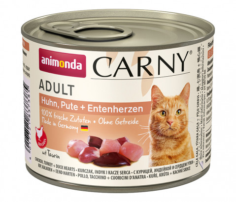 ANIMONDA Carny Adult Chicken, turkey and duck hearts - nassfutter für Katzen - 200g - Fotogalerie 1