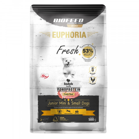 EUPHORIA Fresh Junior Monoprotein Turkey XS/S - trockenfutter für Hunde - 500g - Fotogalerie 1