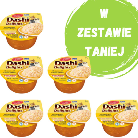 INABA Dashi Delights Huhn mit Käse in Brühe – Delikatesse für Katzen – 3x70 g + 1x70 g Gratis! - Fotogalerie 1