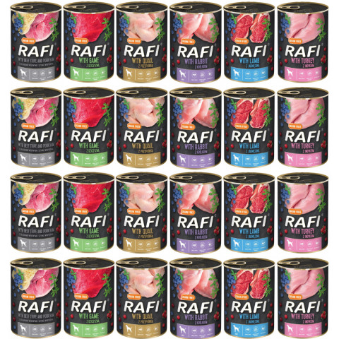 Dolina Noteci Rafi MIX 6 Geschmacksrichtungen – Nassfutter für Hunde – 24×400 g - Fotogalerie 1