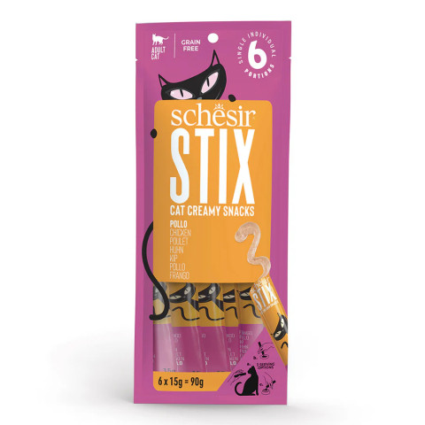SCHESIR Stix Hühnercreme – Delikatesse für Katzen – 6x15g - Fotogalerie 1