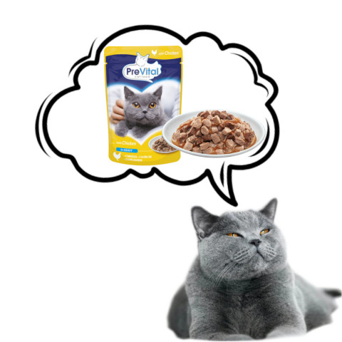 PREVITAL Chicken in gravy - nassfutter für Katzen - 100g - Fotogalerie 3