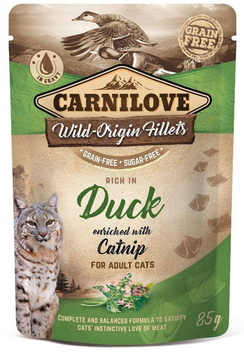 CARNILOVE CAT POUCH Nasses Katzenfutter Huhn, Katzenminze 85 g - Fotogalerie 1