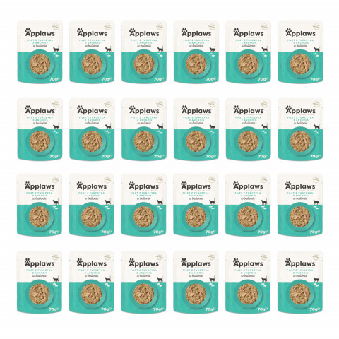 APPLAWS Tuna fillet with anchovy & seaweed in broth - nassfutter für Katzen - 24x70g - Fotogalerie 1