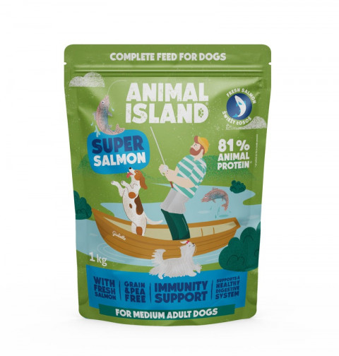 ANIMAL ISLAND Salmon - trockenfutter für Hunde - 1kg - Fotogalerie 1