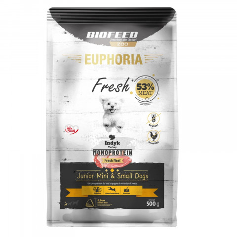 BIOFEED Euphoria Fresh Junior Pute Monoprotein XS/S 500g – Trockenfutter für Hunde – 1+1 - Fotogalerie 2