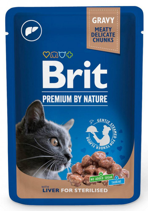 BRIT Premium Cat Liver Sterilised - Nassfutter für Katzen - 100g - Fotogalerie 1