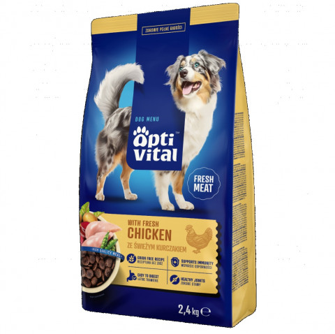 OPTIVITAL With fresh chicken - trockenfutter für Hunde - 2,4kg - Fotogalerie 1