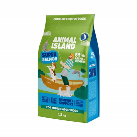 ANIMAL ISLAND Adult Medium Salmon - trockenfutter für Hunde - 12kg - Fotogalerie 1