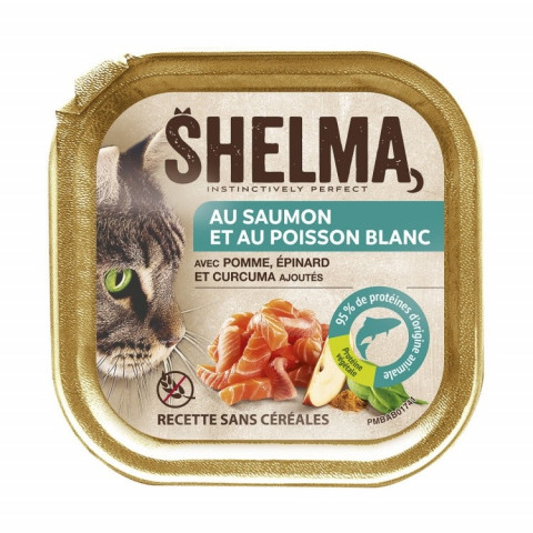 SHELMA Salmon and white fish pate - nassfutter für Katzen - 100g - Fotogalerie 1