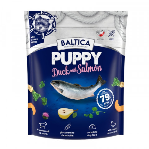 BALTICA Excellent Puppy Duck with salmon Small breeds - trockenfutter für Hunde - 1kg - Fotogalerie 1