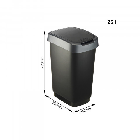 ROTHO Twist Silver - mülleimer – 25l - Fotogalerie 2