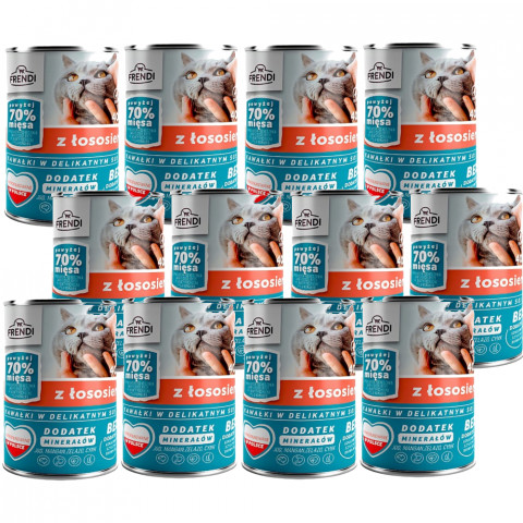 FRENDI mit Lachs Stückchen in feiner Soße – Nassfutter für Katzen – 12x400g - Fotogalerie 1