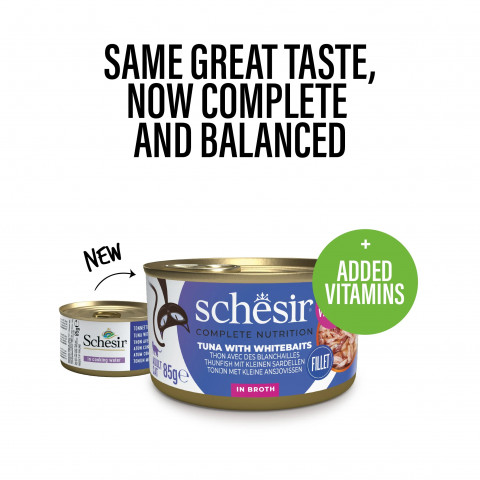 SCHESIR in cooking water Tuna with whitebait - nassfutter für Katzen – 85 g - Fotogalerie 2