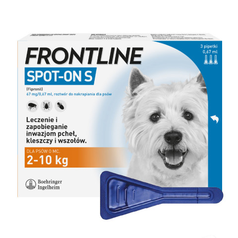 Frontline Spot- on S Parasitentropfen für Hunde 2-10 kg, 3 x 0,67 ml - Fotogalerie 1