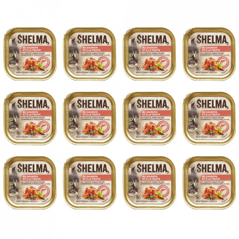 SHELMA Salmon and trout pate - nassfutter für Katzen - 12x100g - Fotogalerie 1