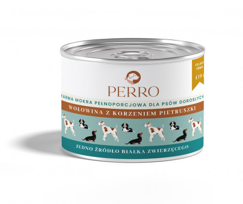 PERRO Beef with parsley root - nassfutter für Hunde - 410g - Fotogalerie 1