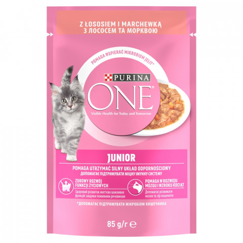 PURINA One Junior Salmon with carrot - nassfutter für Katzen - 85g - Fotogalerie 1