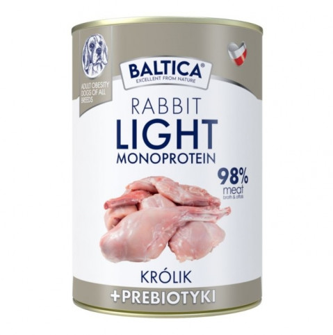 BALTICA Nutraceutic Monoprotein Light Rabbit with prebiotics - Nassfutter für Hunde - 400g - Fotogalerie 1