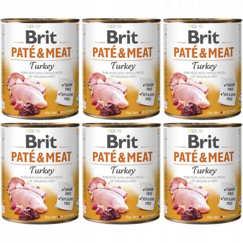 BRIT Paté & Meat Turkey - Nassfutter für Hunde - 6x800g - Fotogalerie 1