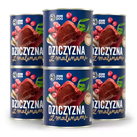 JOHN DOG Berry Adult Venison with raspberries - Nassfutter für Hunde - 800 g - Fotogalerie 1