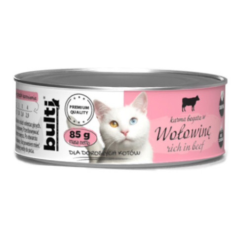 BULTI Fleischpastete Fleischfest MIX 4 Geschmacksrichtungen – Nassfutter für Katzen – 24 x 85 g - Fotogalerie 4