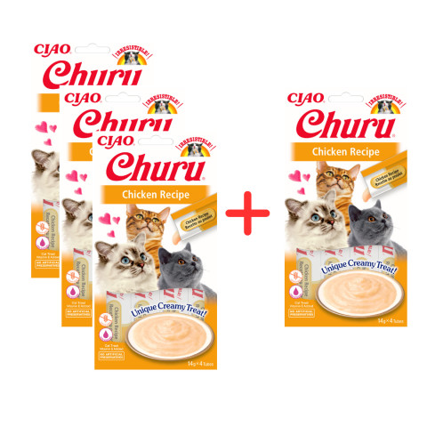 INABA Churu Chicken - Katze behandeln - 20 x 14g3 x (4 x14 g) + 4 x 14g Gratis! - Fotogalerie 1