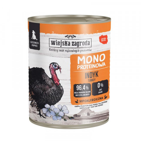 WIEJSKA ZAGRODA Monoprotein Turkey (puppy) - Nassfutter für Hunde - 800g - Fotogalerie 1