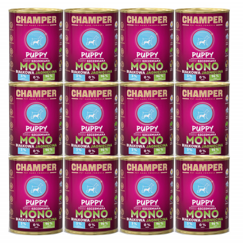 CHAMPER Puppy Monoprotein Lamm – Nassfutter für Welpen – 12×400 g - Fotogalerie 1