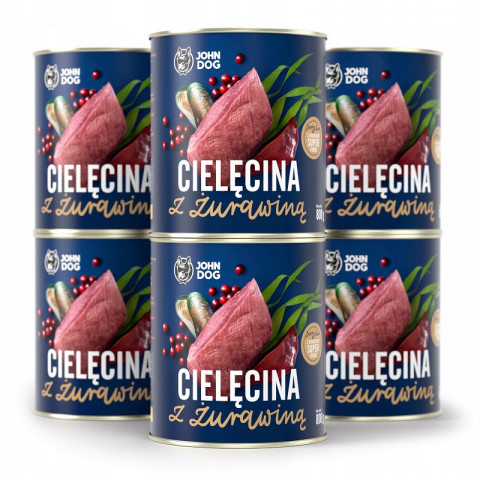 JOHN DOG Berry Adult Veal with cranberries - Nassfutter für Hunde - 6 x 800 g - Fotogalerie 1