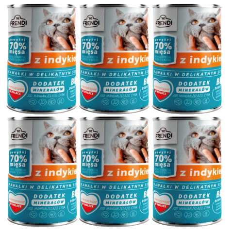 FRENDI mit Pute Stückchen in feiner Soße – Nassfutter für Katzen – 6x400g - Fotogalerie 1