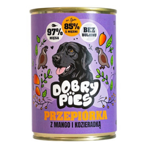 DOBRY PIES Quail with mango and fenugreek - Nassfutter für Hunde - 400g - Fotogalerie 1