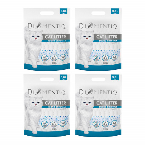 DIAMENTIQ Micro Crystals Silikon-Katzenstreu, klumpend – 4×3,8 l - Fotogalerie 1