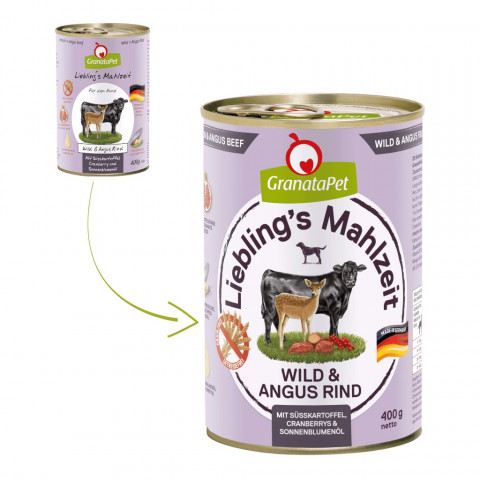 GRANATAPET Liebling's Mahlzeit Venison and angus beef - Nassfutter für Hunde - 800g - Fotogalerie 3