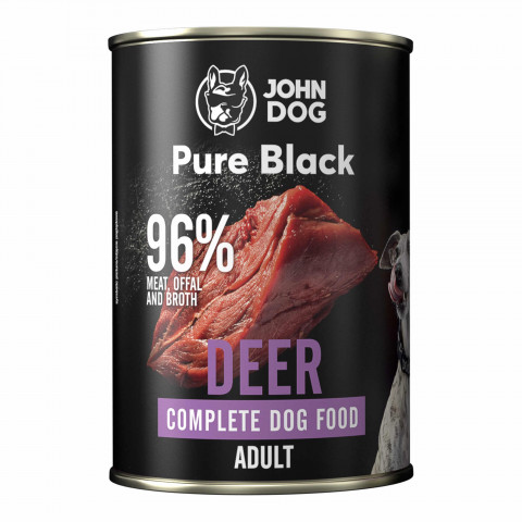 JOHN DOG Pure Black Deer - Nassfutter für Hunde - 400g - Fotogalerie 1