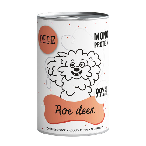 PAKA ZWIERZAKA Pepe Roe deer - Nassfutter für Hunde - 400g - Fotogalerie 1