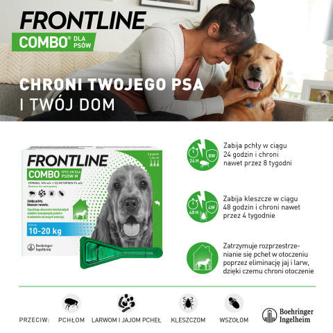 FRONTLINE Spot- on Combo M Parasitentropfen für Hunde 10 - 20 kg, 3 x 1,34 ml - Fotogalerie 3