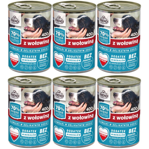 FRENDI mit Rind Stücke in feiner Soße - Nassfutter für Hunde - 6x400g - Fotogalerie 1