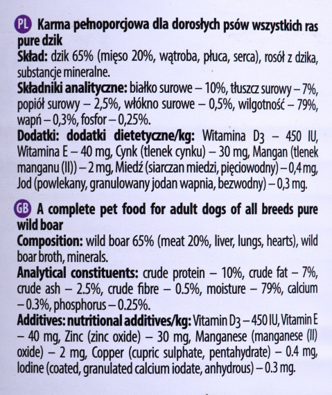 DOLINA NOTECI Premium Pure reich an Wild - Nassfutter für Hunde - 800g - Fotogalerie 3