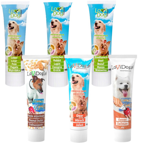 LOVIDOG Paste MIX Geschmacksrichtungen – Leckerli für Hunde – 6x90g - Fotogalerie 1