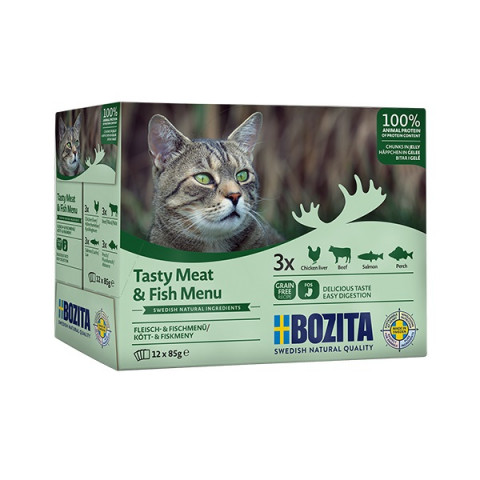 BOZITA Tasty meat and fish menu - nassfutter für Katzen - 12x85g - Fotogalerie 1