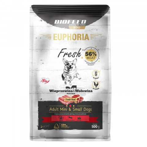 EUPHORIA Fresh Adult Pork with beef XS/S - trockenfutter für Hunde - 500g - Fotogalerie 1