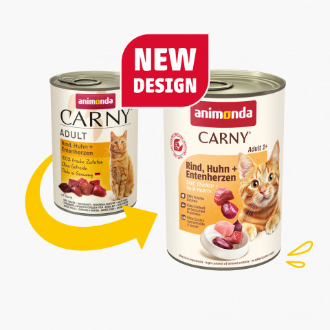 ANIMONDA Carny Adult Beef, chicken and duck hearts - nassfutter für Katzen - 400g - Fotogalerie 2