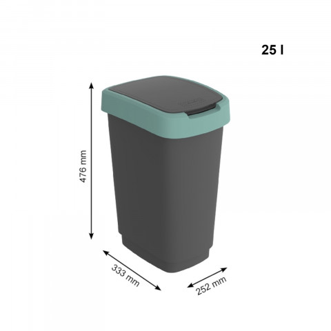 ROTHO Twist Green - mülleimer – 25l - Fotogalerie 5