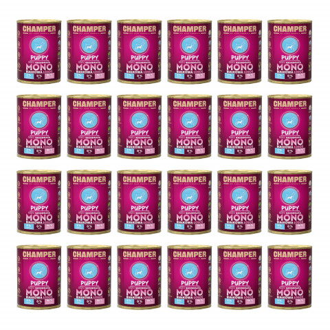 CHAMPER Puppy Monoprotein Lachs – Nassfutter für Welpen – 24×400 g - Fotogalerie 1