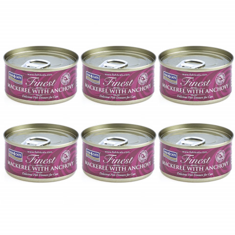 FISH4CATS Mackerel with anchovy - nassfutter für Katzen - 6x70g - Fotogalerie 1